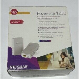 Netgear Powerline 1200 PL1200 Gigabit Ethernet Adapter Kit White 1200Mbps